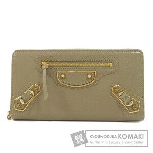 Balenciaga Zipper Motif Long Wallet Leather
